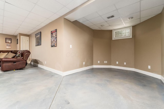 1828 Bradford Cir, Newark, OH 43055 - below grade area with a drop ceiling and baseboards