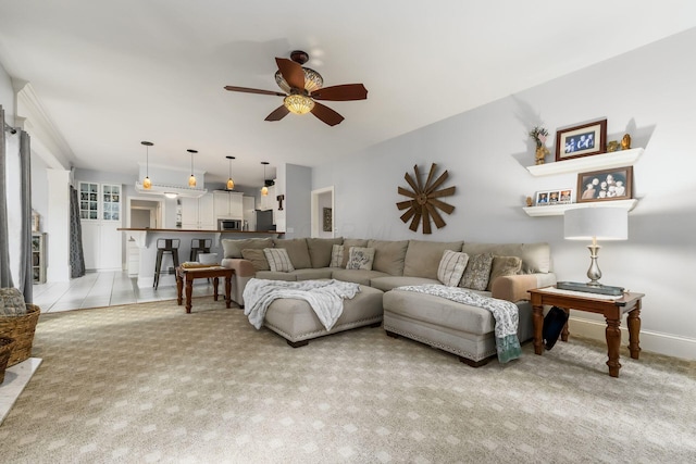 1828 Bradford Cir, Newark, OH 43055 - living room featuring a ceiling fan