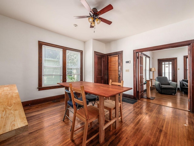 1482 Briarwood Ave, Columbus, OH 43211 - dining space featuring dark wood-type flooring and ceiling fan