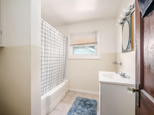 1482 Briarwood Ave, Columbus, OH 43211 - bathroom with vanity, tile patterned flooring, and shower / bathtub combination