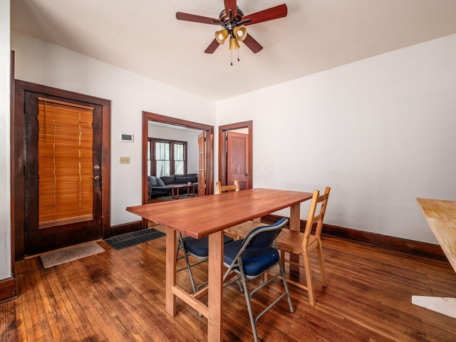 1482 Briarwood Ave, Columbus, OH 43211 - dining area with hardwood / wood-style floors and a ceiling fan