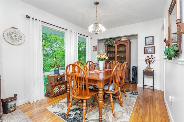 1374 Hanover Ct, Circleville, OH 43113 - dining area with a chandelier and light wood-style flooring