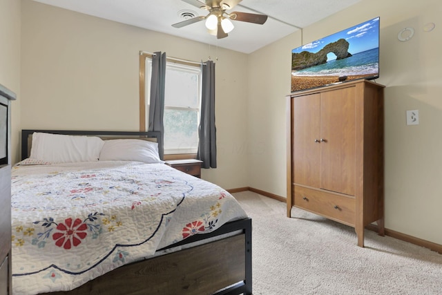 110 Creekview Dr, Baltimore, OH 43105 - bedroom featuring light carpet and ceiling fan