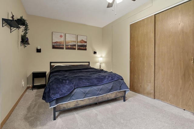 110 Creekview Dr, Baltimore, OH 43105 - bedroom featuring carpet floors, a closet, and a ceiling fan