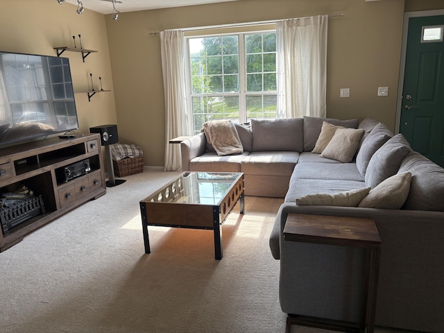 2657 Amberwick Pl, Hilliard, OH 43026 - living area with carpet and rail lighting