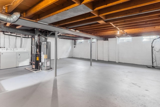 284 Blendon Rd, West Jefferson, OH 43162 - below grade area featuring water heater and washer and dryer