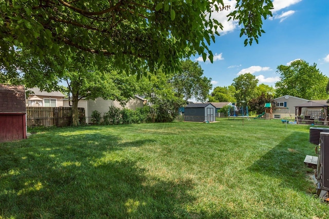284 Blendon Rd, West Jefferson, OH 43162 - view of yard with a storage shed and a playground