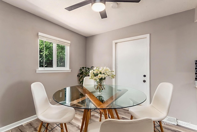 284 Blendon Rd, West Jefferson, OH 43162 - dining room featuring wood finished floors and a ceiling fan