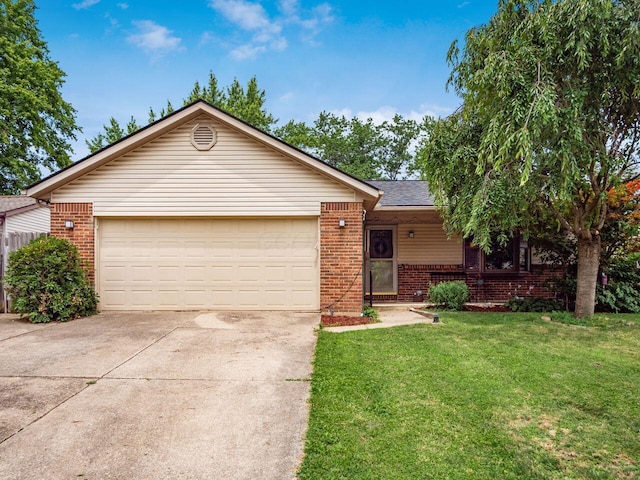 2010 Shallowford Ave, Columbus, OH 43235 - ranch-style home featuring brick siding, concrete driveway, a front yard, and an attached garage