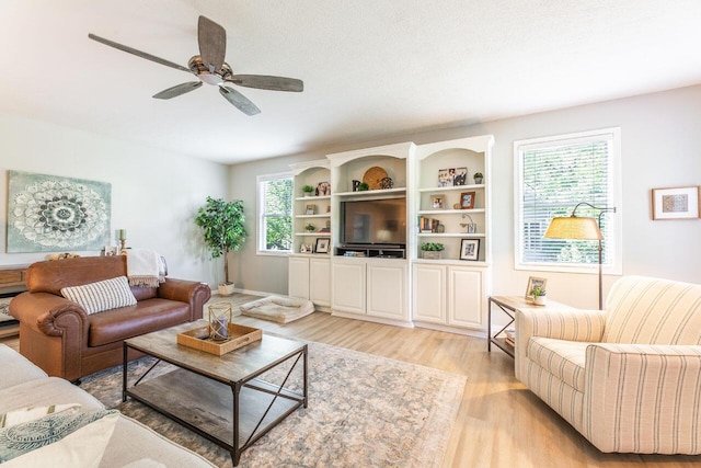 419 Wooten Ct S, Powell, OH 43065 - living area with light wood finished floors and ceiling fan