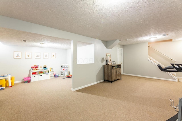419 Wooten Ct S, Powell, OH 43065 - exercise area featuring carpet and a textured ceiling