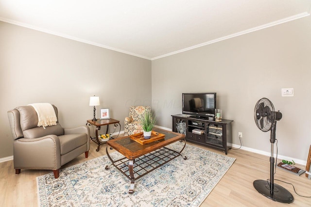 419 Wooten Ct S, Powell, OH 43065 - living area featuring wood finished floors and crown molding