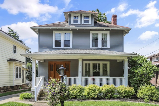 206 E Fair Ave, Lancaster, OH 43130 - traditional style home with a chimney and a porch