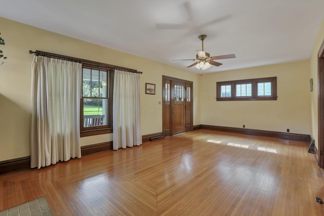 206 E Fair Ave, Lancaster, OH 43130 - entryway with plenty of natural light, a ceiling fan, and wood finished floors