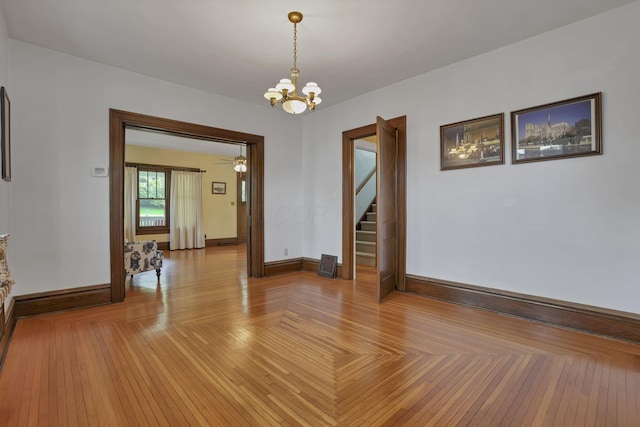 206 E Fair Ave, Lancaster, OH 43130 - empty room featuring a chandelier and stairway