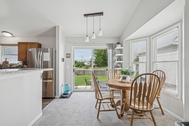 2587 Weeping Willow Ct, Columbus, OH 43207 - dining area featuring light colored carpet and baseboards