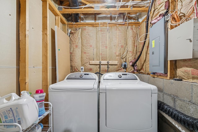 2587 Weeping Willow Ct, Columbus, OH 43207 - laundry room with independent washer and dryer and electric panel