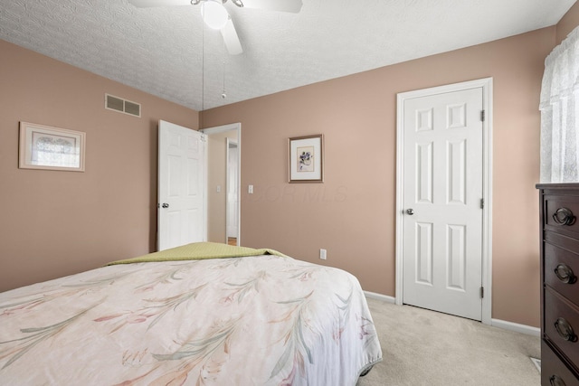 3625 Peany Ln, Canal Winchester, OH 43110 - bedroom featuring light colored carpet, ceiling fan, and a textured ceiling
