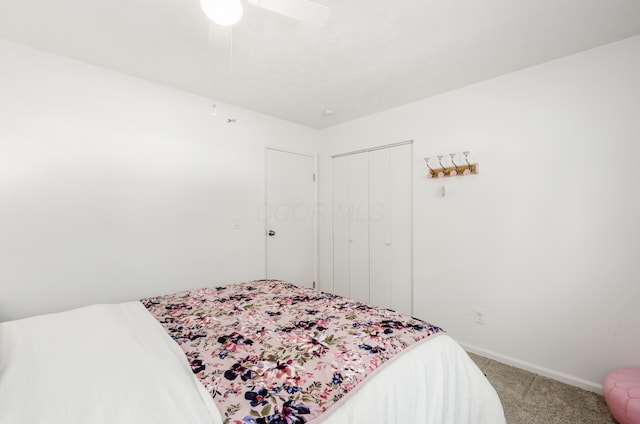 230 Barcelona Ave, Westerville, OH 43081 - bedroom with carpet, a closet, and ceiling fan