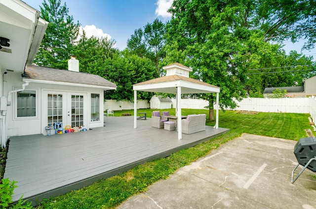 230 Barcelona Ave, Westerville, OH 43081 - deck featuring a gazebo, a fenced backyard, french doors, and a patio