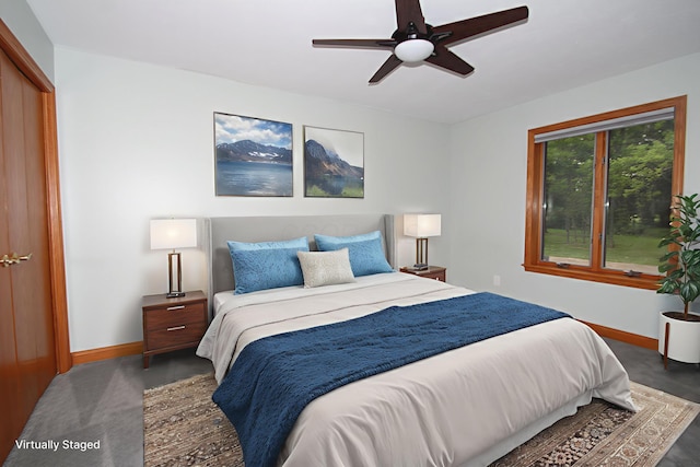 3100 Kropp Rd, Grove City, OH 43123 - bedroom featuring baseboards and a ceiling fan