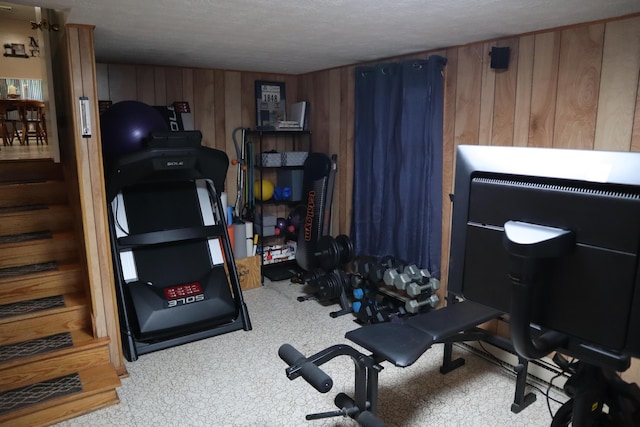 4224 Tschopp Rd NE, Lancaster, OH 43130 - workout room with wood walls and carpet