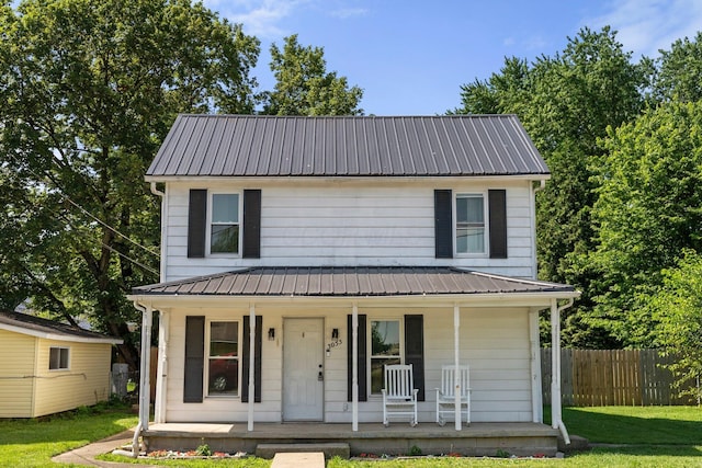 3053 E Old Duvall Ct, Lockbourne, OH 43137 - view of front facade featuring a porch and a metal roof