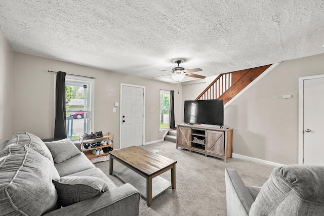 3053 E Old Duvall Ct, Lockbourne, OH 43137 - living room with ceiling fan and light carpet