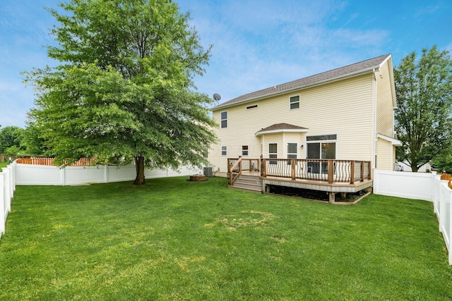 978 Vanwert Loop, Blacklick, OH 43004 - rear view of house featuring a fenced backyard and a deck