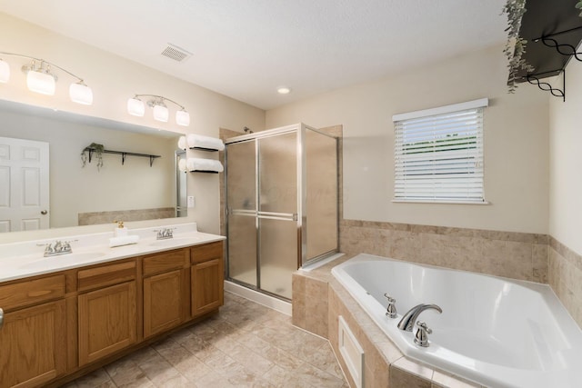 978 Vanwert Loop, Blacklick, OH 43004 - bathroom featuring a bath, a stall shower, and double vanity