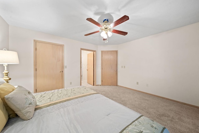 354 Hidden Ravines Dr, Powell, OH 43065 - carpeted bedroom featuring baseboards and ceiling fan