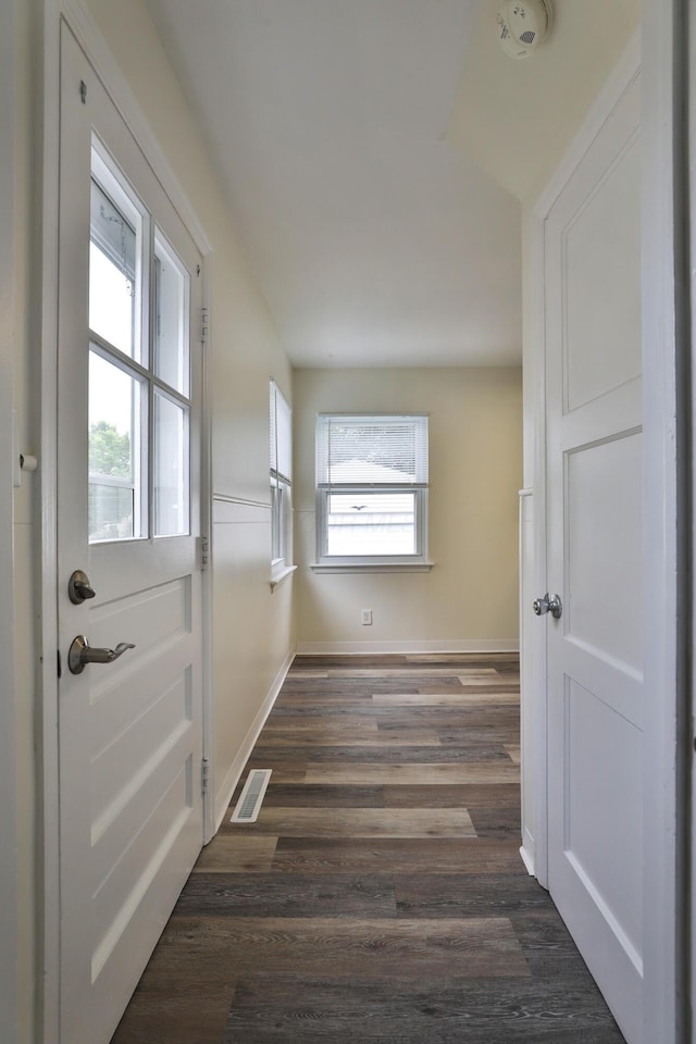 815 Eddystone Ave, Columbus, OH 43224 - doorway with dark wood-style floors