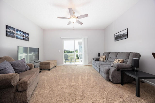 5731 Passage Creek Dr, Dublin, OH 43016 - living area with carpet and a ceiling fan
