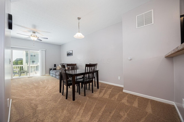 5731 Passage Creek Dr, Dublin, OH 43016 - carpeted dining space with a ceiling fan and baseboards
