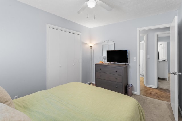 11962 Joppa Rd, Logan, OH 43138 - bedroom featuring carpet, a closet, and a ceiling fan