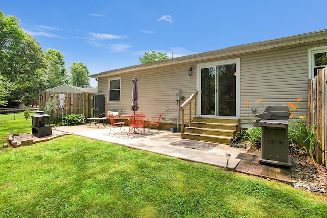 11962 Joppa Rd, Logan, OH 43138 - rear view of house with entry steps and a patio