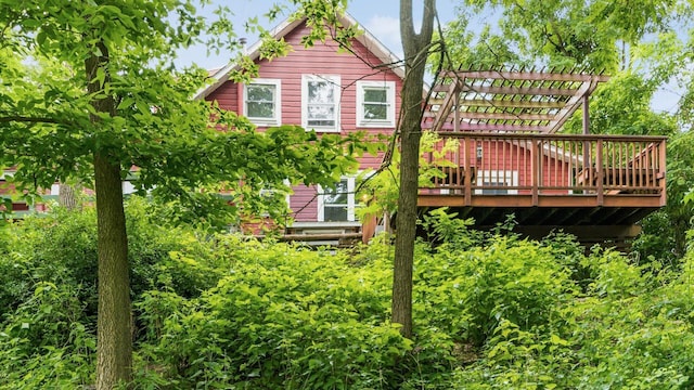 339 W Maple St, Granville, OH 43023 - back of property with a pergola and a wooden deck