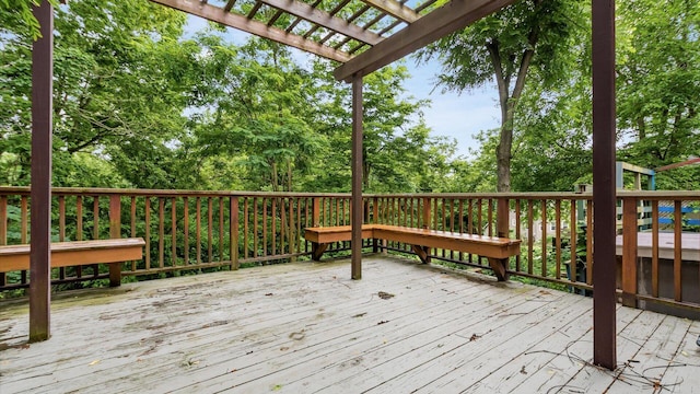 339 W Maple St, Granville, OH 43023 - wooden terrace featuring a pergola