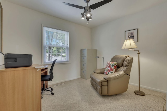 4861 Dickens Dr, Columbus, OH 43227 - office area with carpet flooring and ceiling fan