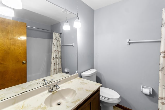 6983 Doran Dr, New Albany, OH 43054 - bathroom featuring vanity and a shower with curtain
