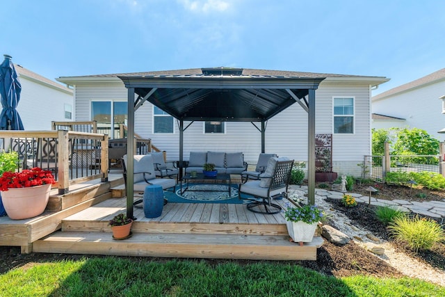 152 Natalie Ln, Granville, OH 43023 - wooden deck featuring a gazebo and an outdoor living space