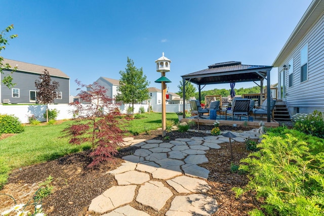 152 Natalie Ln, Granville, OH 43023 - fenced backyard featuring a gazebo and a patio