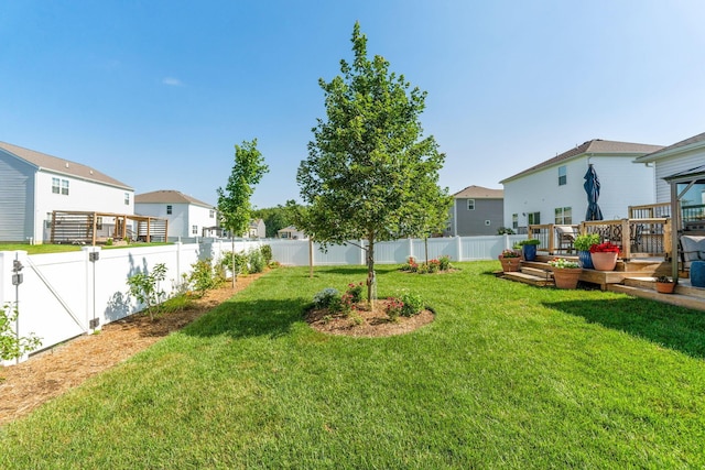 152 Natalie Ln, Granville, OH 43023 - fenced backyard featuring a residential view and a wooden deck