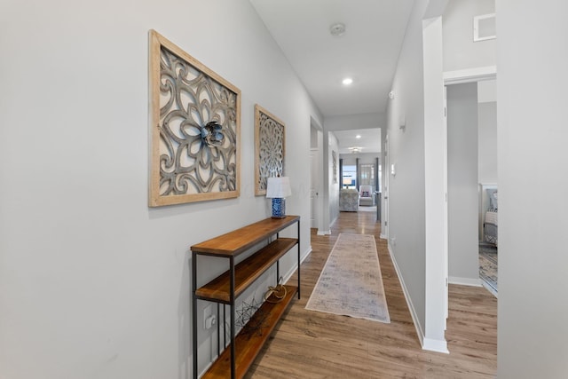 152 Natalie Ln, Granville, OH 43023 - hall featuring wood finished floors and recessed lighting