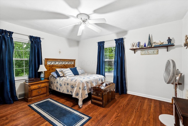 445 Hilltop Dr, Lancaster, OH 43130 - bedroom with wood finished floors and a ceiling fan