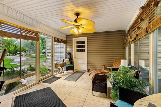 445 Hilltop Dr, Lancaster, OH 43130 - sunroom featuring ceiling fan
