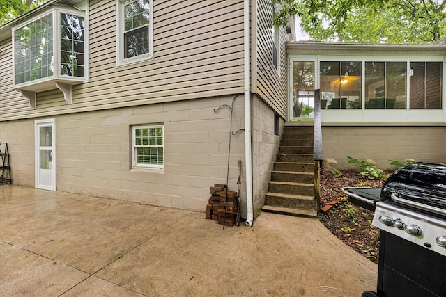 445 Hilltop Dr, Lancaster, OH 43130 - view of side of property with stairway and a patio area