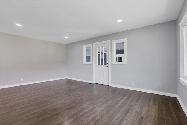 39703 Maysville Greendale Rd, Logan, OH 43138 - unfurnished room featuring dark wood-style flooring and recessed lighting