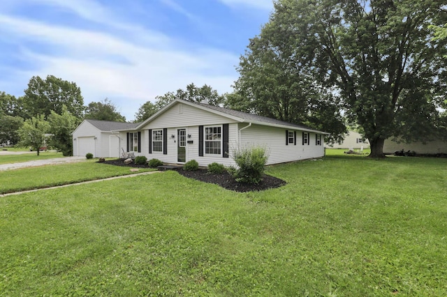 101 Circle Dr, Baltimore, OH 43105 - single story home featuring an attached garage, a front lawn, and driveway