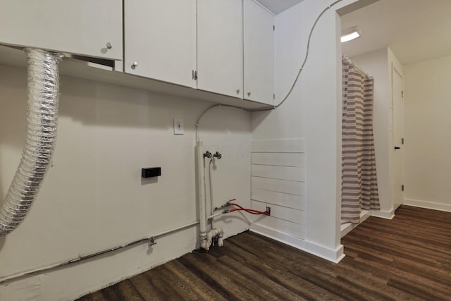 101 Circle Dr, Baltimore, OH 43105 - laundry area featuring hookup for an electric dryer, dark wood finished floors, cabinet space, and washer hookup